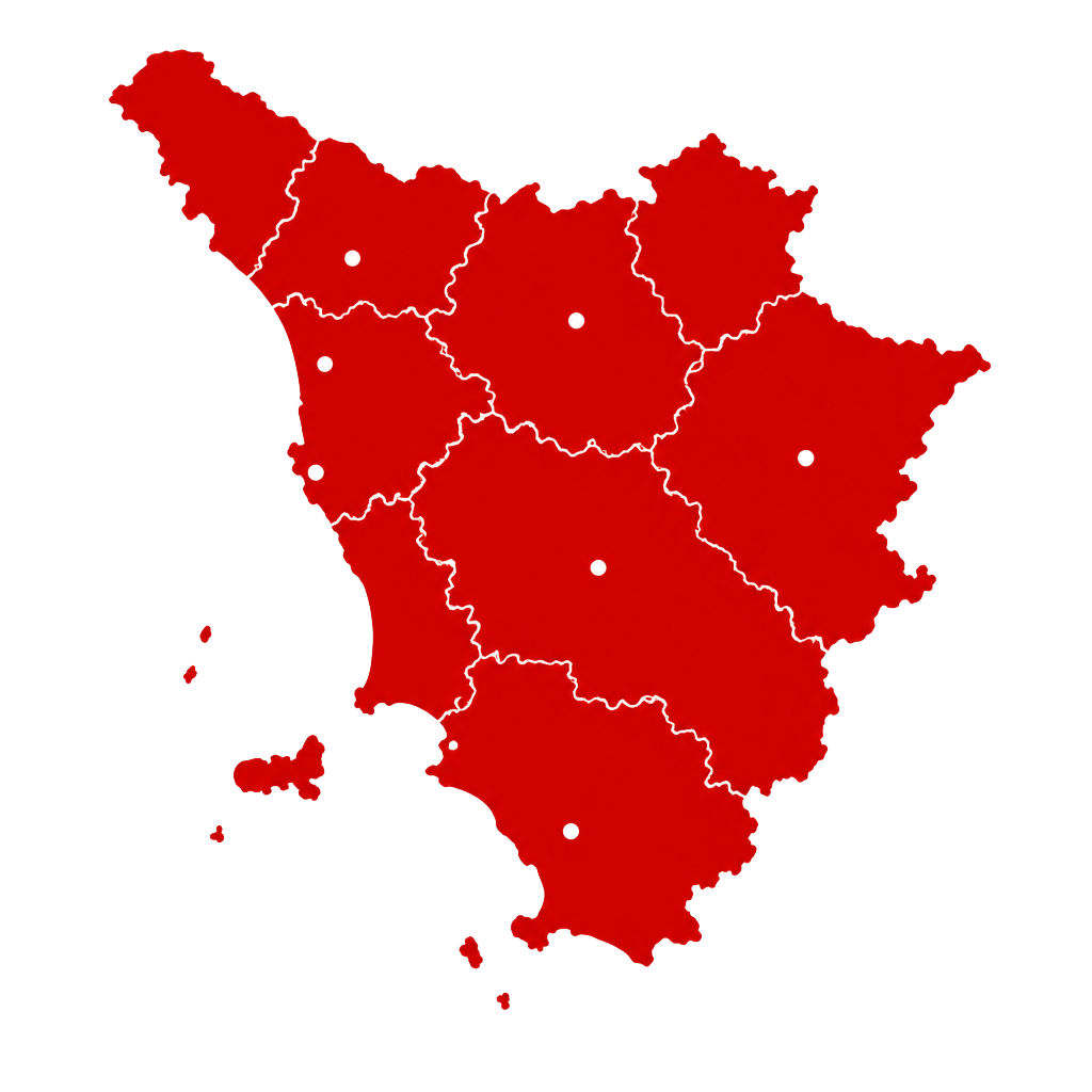 Mappa delle province della Toscana